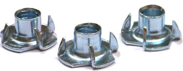 175) 4-40 X 1/8 3 Prong Tee Nuts / Steel / Zinc