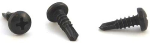 250) #8 x 1/2 Self-Drilling Screws / Phillips / Pan Head / Steel / Black Oxide