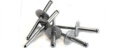 200) 5/32 x .50-.62 (#510) Large Flange Blind Rivets/Aluminum Body/Steel Mandrel