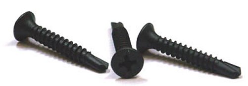 125) #8 x 1 1/2 Self-Drilling Drywall Screws/Phillips/Bugle Head/Steel/Black Phos